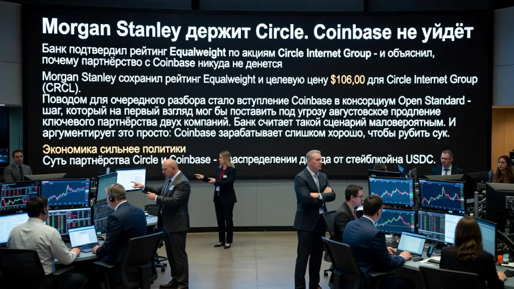 Morgan Stanley держит Circle. Coinbase не уйдёт